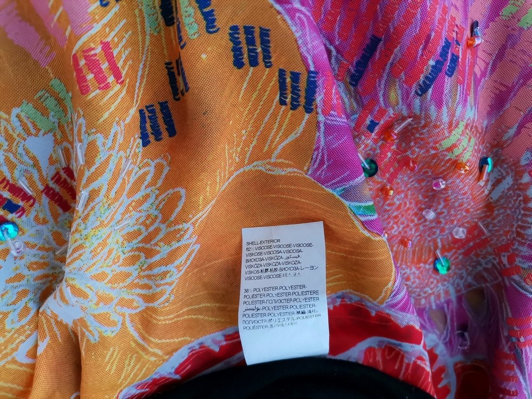 IMG_20220318_140629.jpg DESIGUAL Rozmiar XL Kolor Czarny Pasy Okrągły dekolt Bluzka Rękaw 3/4 Materiał Wiskoza