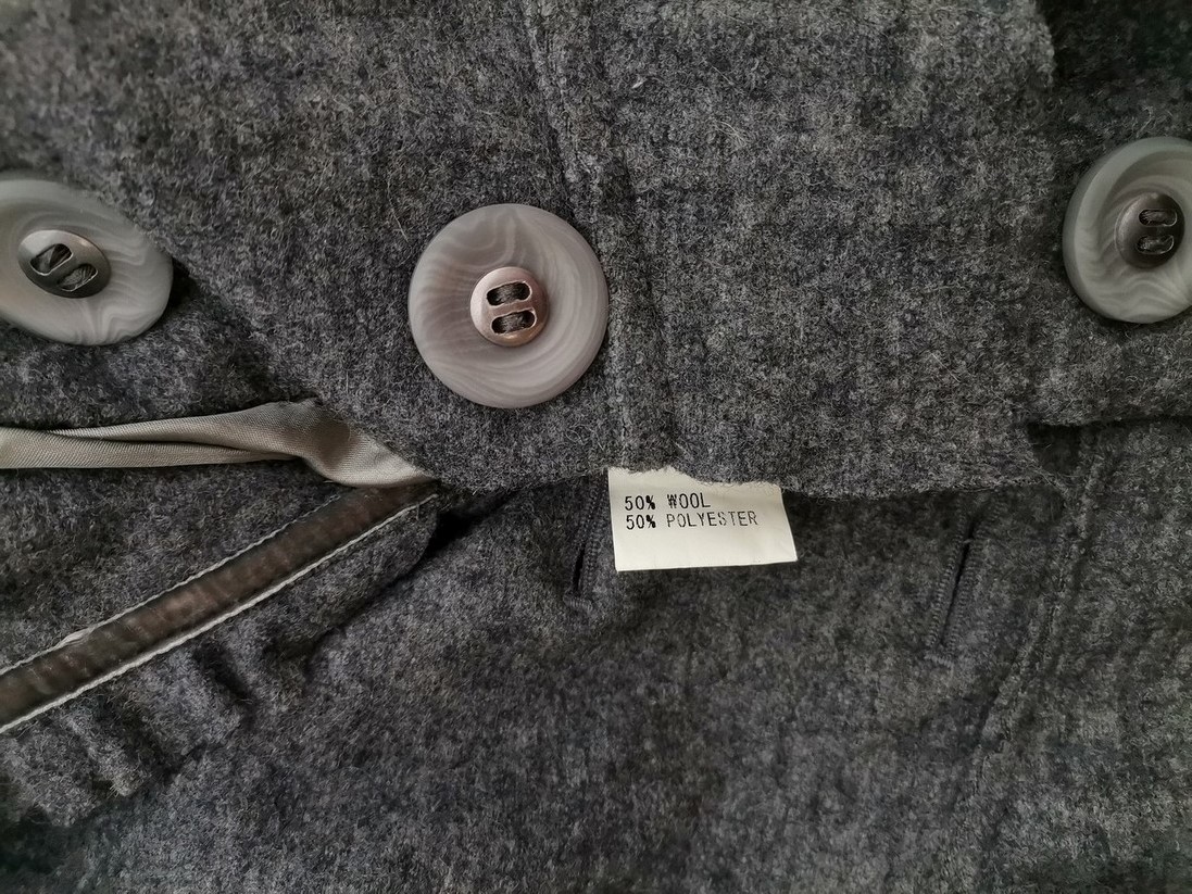 Color fashion Rozmiar 38 Kolor Szary Płaszcz Długi rękaw Materiał Wełna