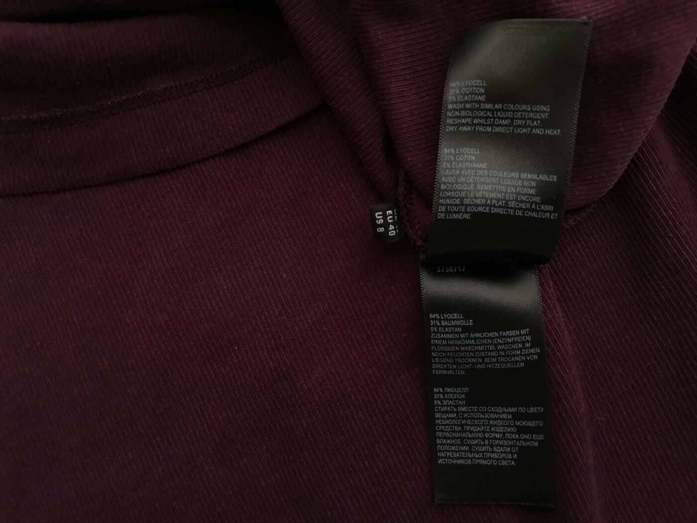 IMG_20220322_121908.jpg Whistles Rozmiar 12 (40) Kolor Fioletowy Crew Neck Bluzka Długi rękaw Materiał Lyocell