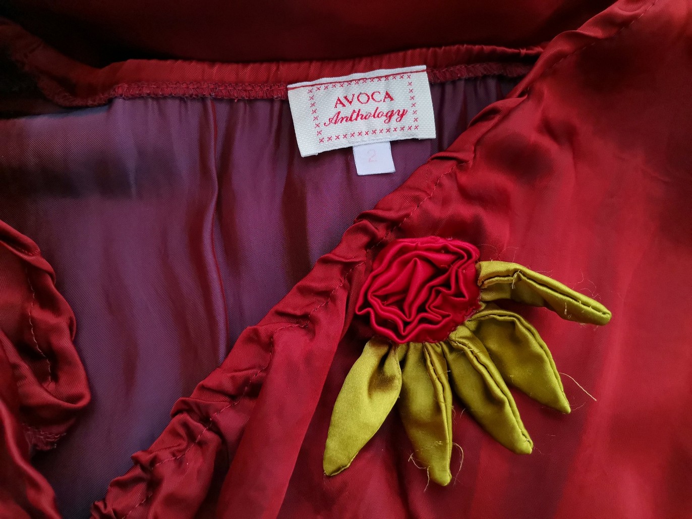 Avoca Anthology Rozmiar 2 (38) Kolor Bordowy W serek Sukienka Maxi Krótki rękaw Długa Avoca Anthology Rozmiar 2 (38) Kolor Bordowy W serek Sukienka Maxi Krótki rękaw Długa