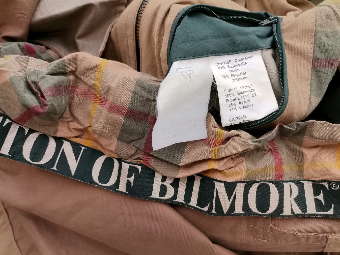 WELLINGTON OF BILMORE Rozmiar XL Kolor Brązowy Kurtka męska Długi rękaw Materiał Bawełna