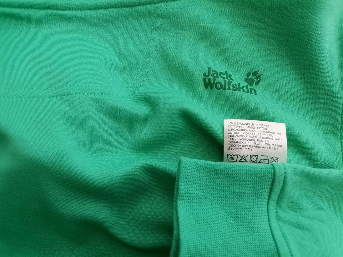 IMG_20220323_121409.jpg Jack Wolfskin Rozmiar M Kolor Zielony W serek Bluzka Długi rękaw Materiał Organiczna Bawełna 100%