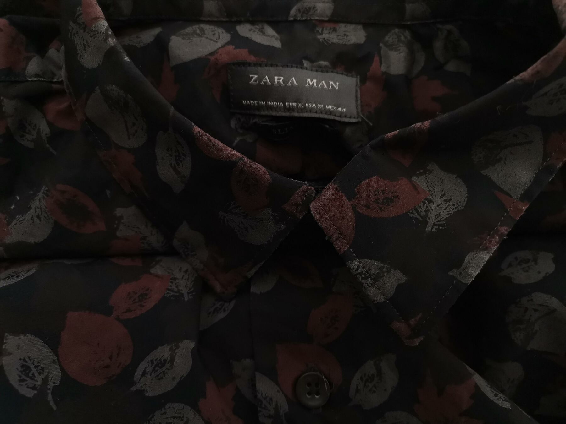 IMG_20220324_092848.jpg Zara Rozmiar XL Kolor Czarny Kołnierz Męska Koszula Casual Długi rękaw Materiał Bawełna 100%