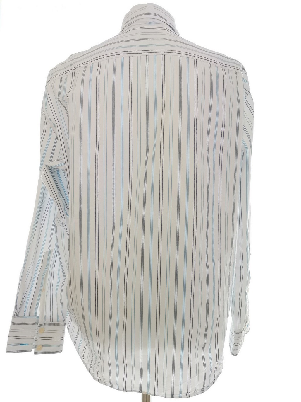 IMG_20220324_094441.jpg BEN SHERMAN Rozmiar 4 (XL) Kolor Biały Pasy Kołnierz Męska Koszula Casual Długi rękaw Materiał Bawełna 100%