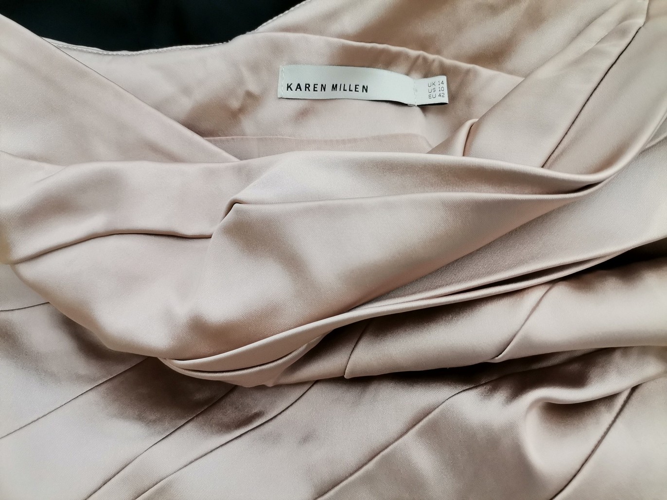 Karen MILLEN Rozmiar 14 (42) Kolor Beżowy Na Jedno Ramię Suknia Balowa Sukienka Wieczorowa Krótki rękaw Midi Karen MILLEN Rozmiar 14 (42) Kolor Beżowy Na Jedno Ramię Suknia Balowa Sukienka Wieczorowa Krótki rękaw Midi