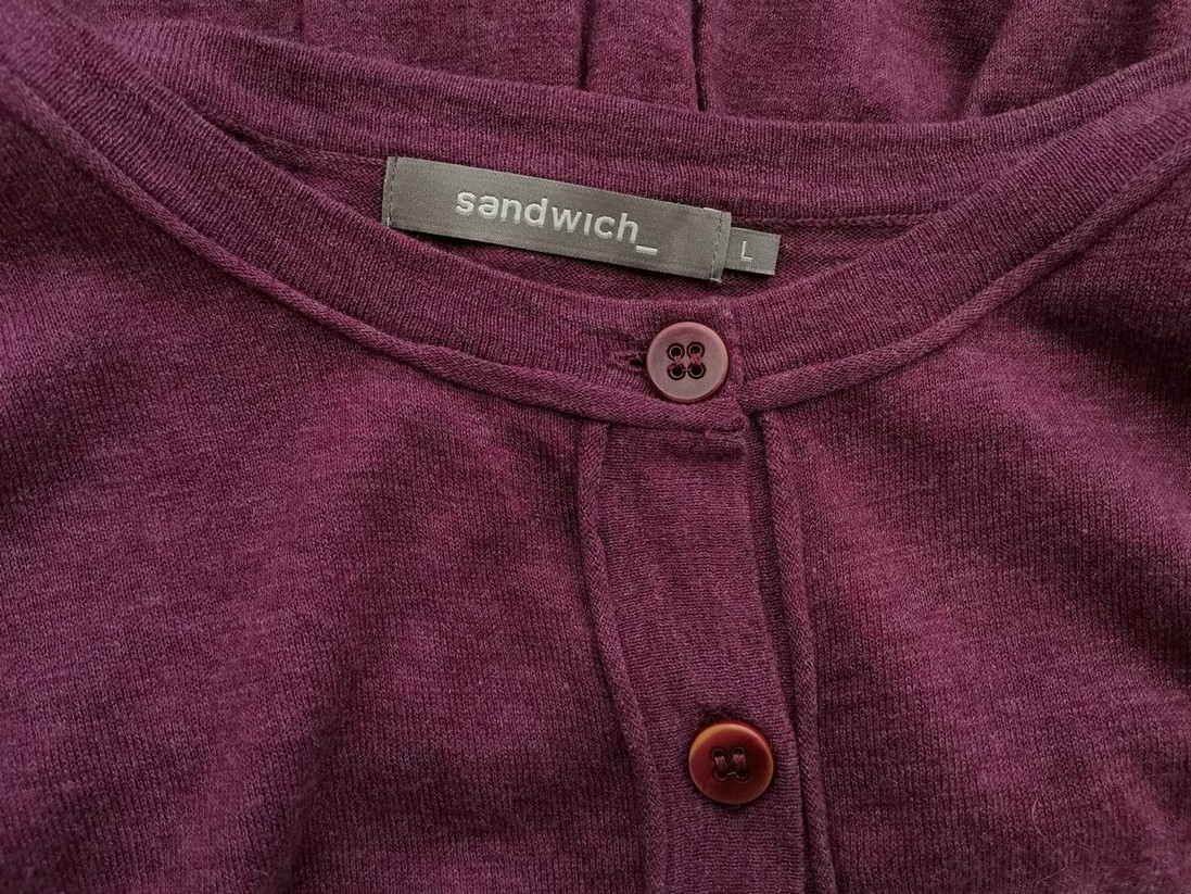 Sandwich Rozmiar L Kolor Purpurowy Dekolt U Tunika Popover Bluzka Długi rękaw Materiał Bawełna 100%