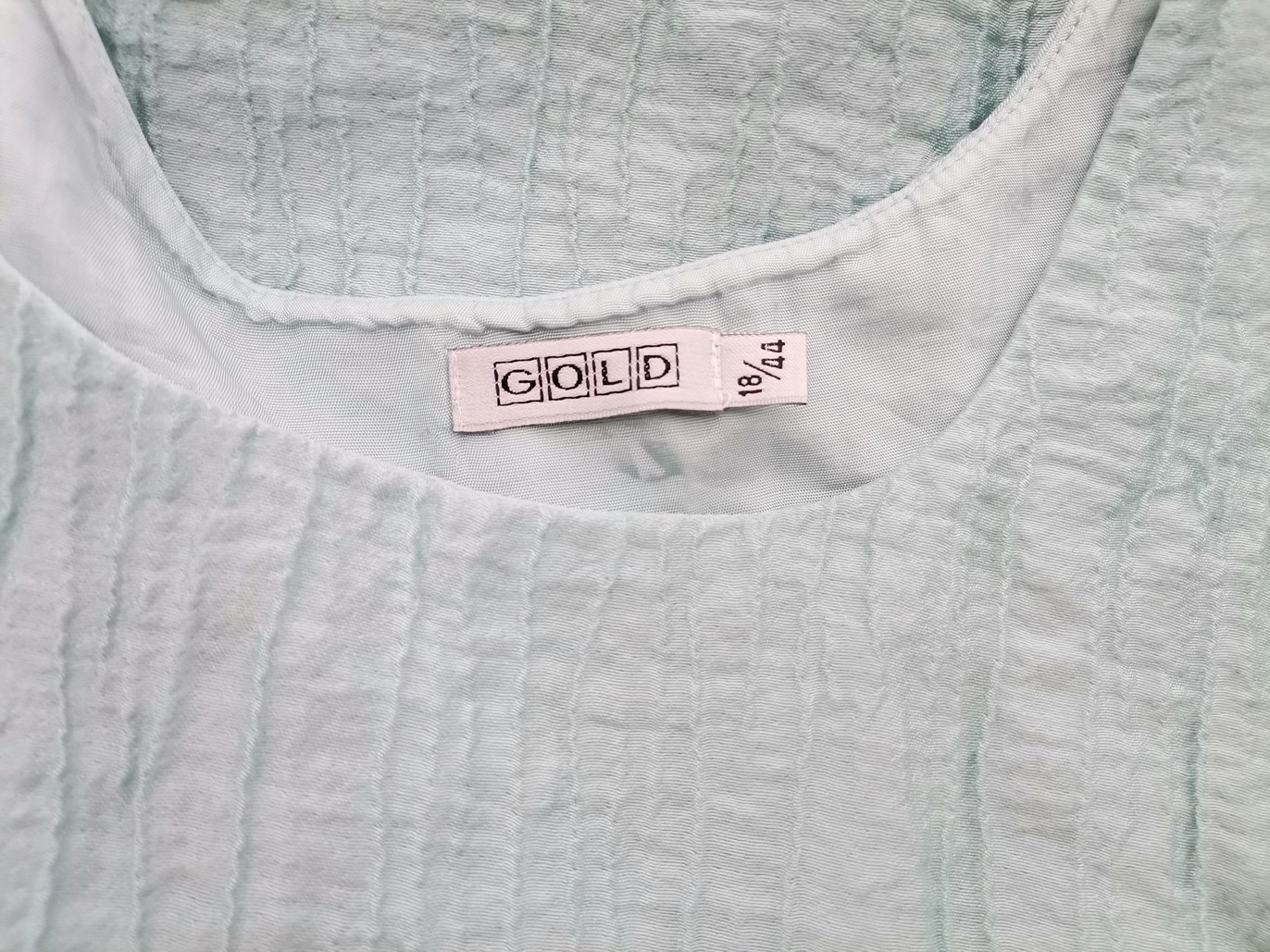 GOLD Rozmiar 18 (44) Kolor Miętowy Okrągły dekolt Bluzka Bezrękawnik Materiał Tencel