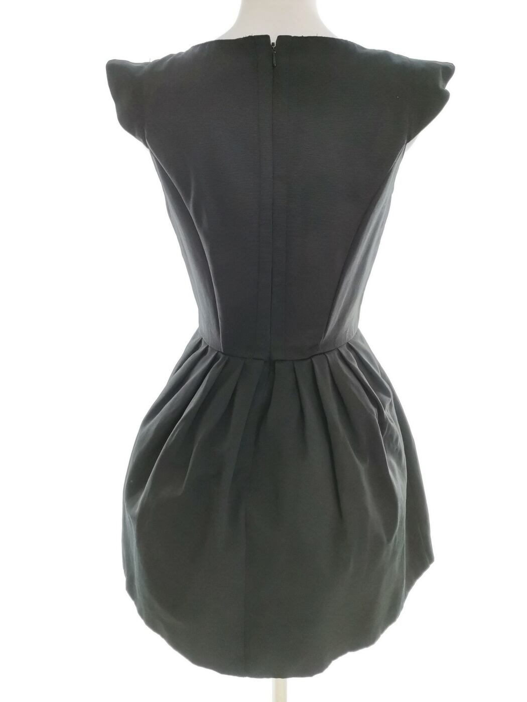 Sportlight by Warehouse Rozmiar 10 (36) Kolor Czarny Okrągły dekolt Sukienka Mini Krótki rękaw Krótka Materiał Bawełna