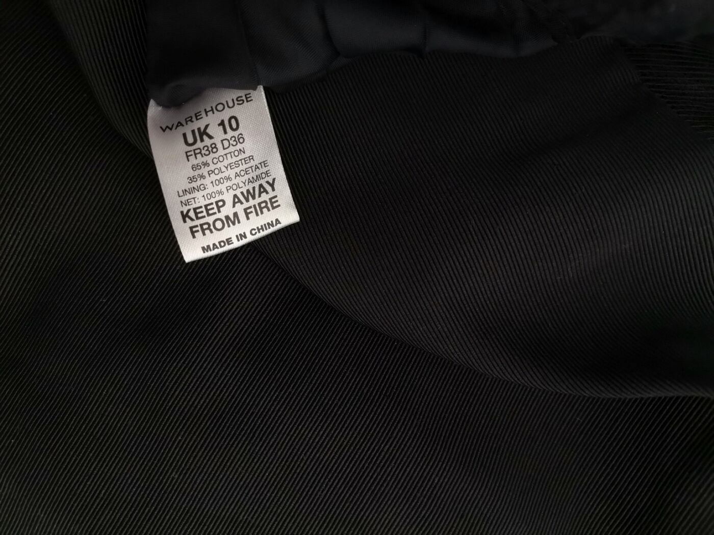 Sportlight by Warehouse Rozmiar 10 (36) Kolor Czarny Okrągły dekolt Sukienka Mini Krótki rękaw Krótka Materiał Bawełna