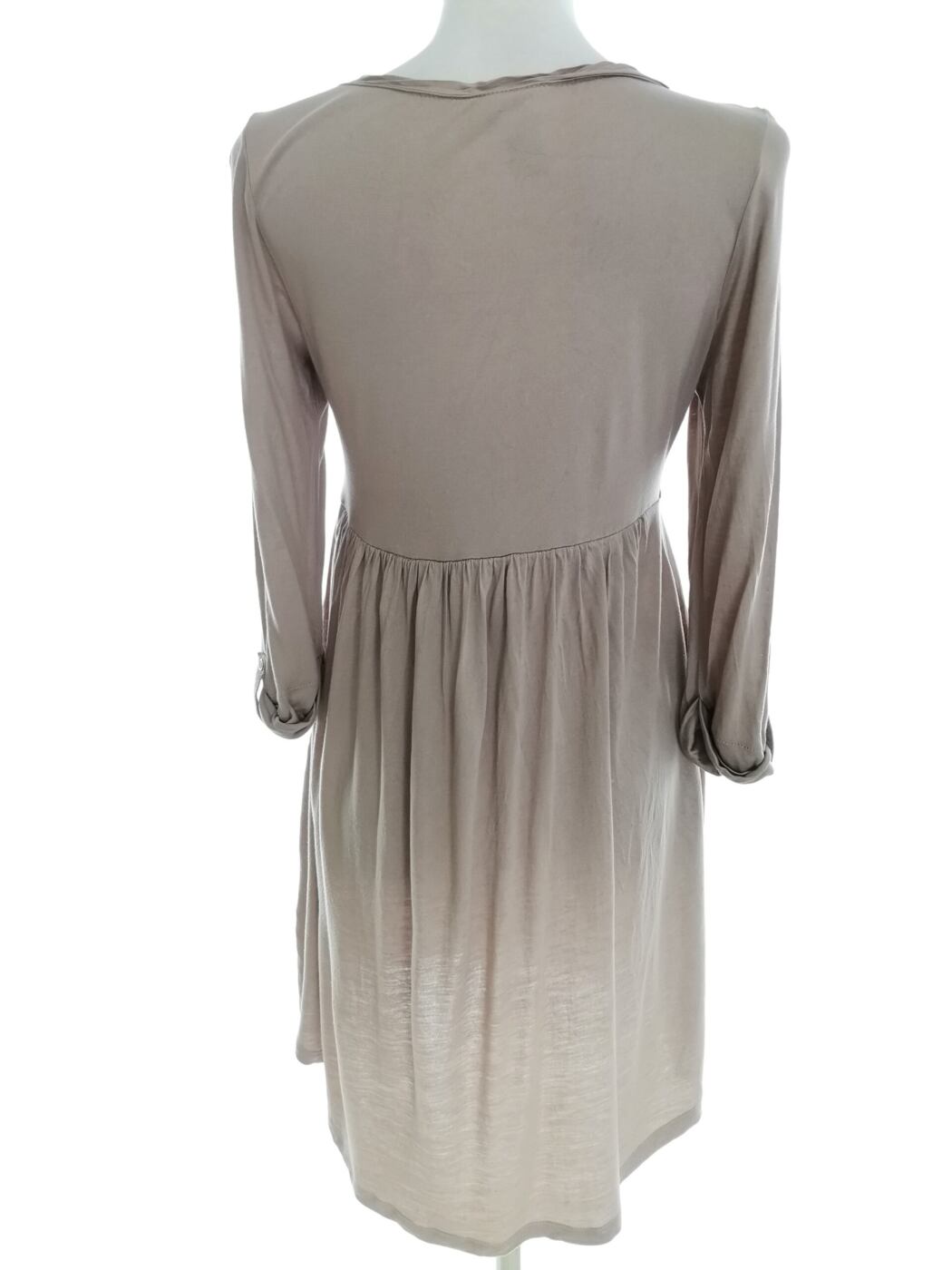 H&m Rozmiar S Kolor Szary Okrągły dekolt Sukienka Mini Rękaw 3/4 Krótka Materiał Wiskoza 100% H&m Rozmiar S Kolor Szary Okrągły dekolt Sukienka Mini Rękaw 3/4 Krótka Materiał Wiskoza 100%