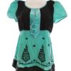Dranella Rozmiar 36 Kolor Czarny Paisley Keyhole Crew Neck Bluzka Peplum Krótki rękaw Materiał Jedwab