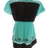 Dranella Rozmiar 36 Kolor Czarny Paisley Keyhole Crew Neck Bluzka Peplum Krótki rękaw Materiał Jedwab