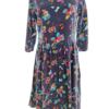 Lindy Bop Vintage Rozmiar 12 (38) Kolor Fioletowy W łódkę Sukienka Sheath Rękaw 3/4 Do Kolan Materiał Bawełna