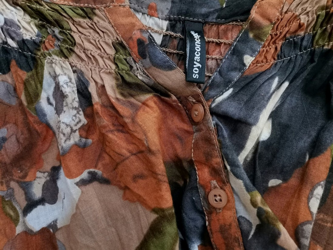 Soyaconcept Rozmiar M Kolor Brązowy Split Crew Neck Tunika Popover Bluzka Długi rękaw Materiał Bawełna 100% Soyaconcept Rozmiar M Kolor Brązowy Split Crew Neck Tunika Popover Bluzka Długi rękaw Materiał Bawełna 100%