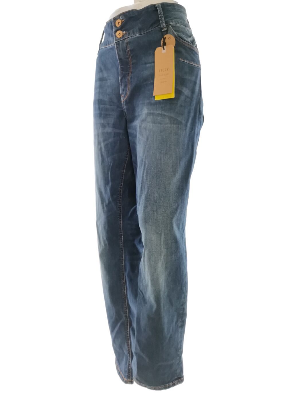 Lindex Rozmiar 26 (52) Kolor Niebieski Spodnie Jeansy Krótki rękaw Materiał Bawełna