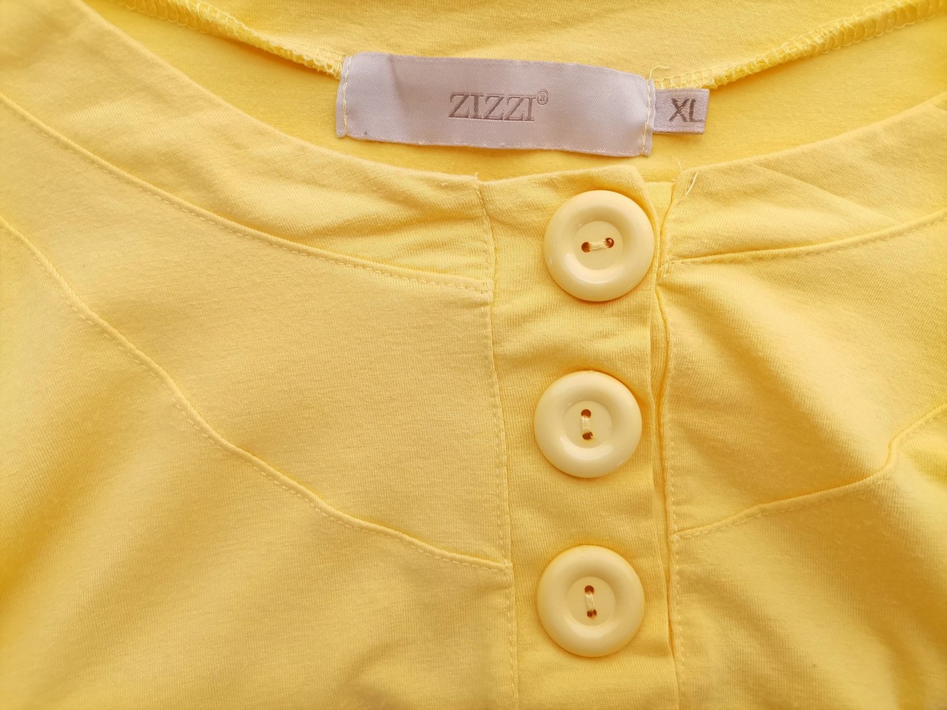 Zizzi Rozmiar XL Kolor Żółty Okrągły dekolt Tunika Popover Bluzka Krótki rękaw Materiał Wiskoza
