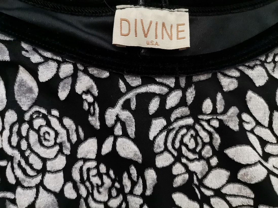DIVINE Rozmiar 34/36 Kolor Czarny Okrągły dekolt Sukienka Prostokątna Bezrękawnik Midi DIVINE Rozmiar 34/36 Kolor Czarny Okrągły dekolt Sukienka Prostokątna Bezrękawnik Midi