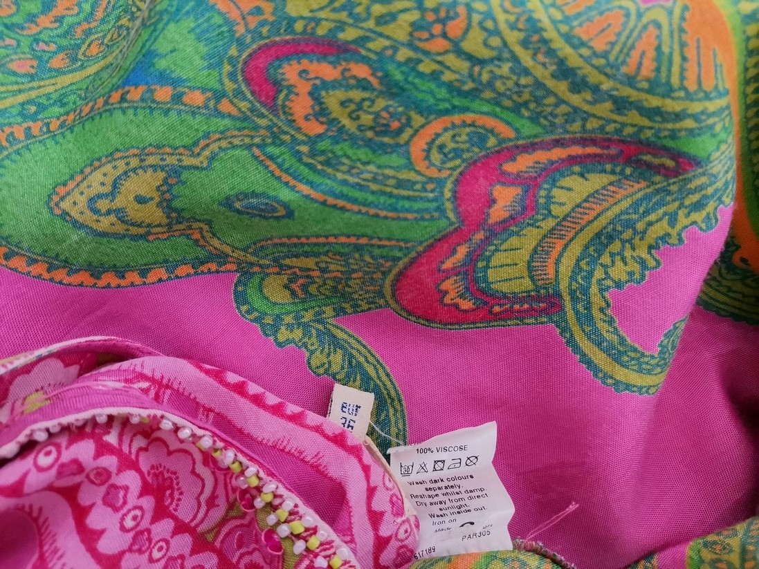 River island Rozmiar 10 (36) Kolor Różowy Okrągły dekolt Tunika Bluzka Krótki rękaw Materiał Wiskoza 100%