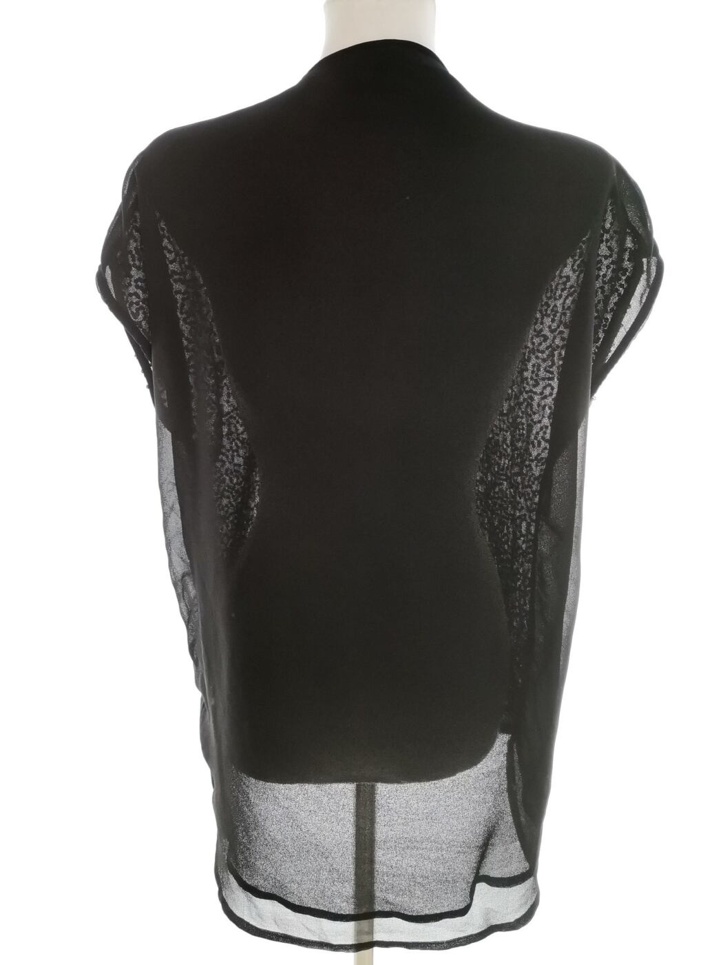 River island Rozmiar 10 (36) Kolor Czarny W serek Bluzka Krótki rękaw