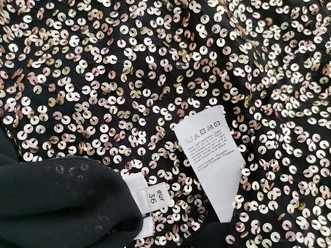 River island Rozmiar 10 (36) Kolor Czarny W serek Bluzka Krótki rękaw