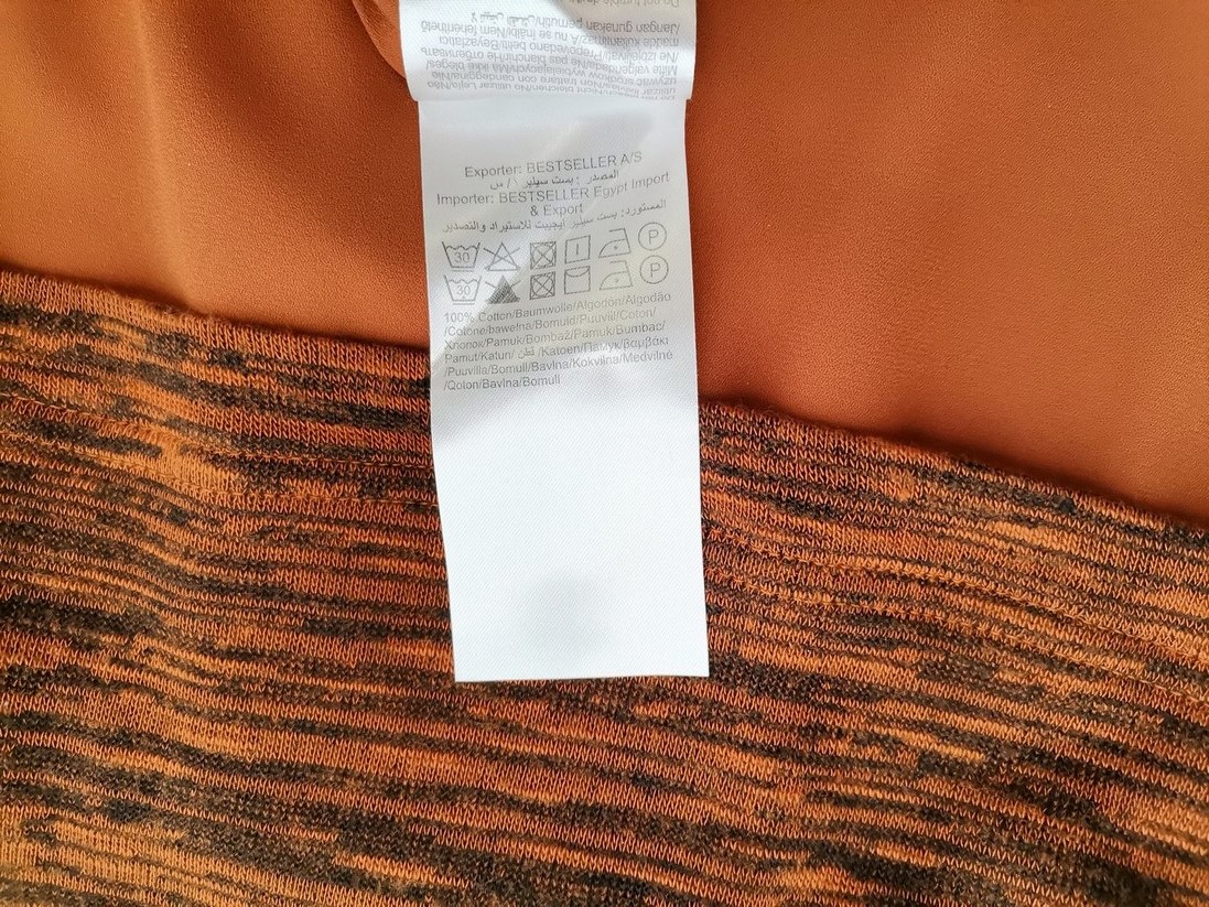 Vero moda Rozmiar L Kolor Pomarańczowy Okrągły dekolt Tunika Bluzka Krótki rękaw Materiał Bawełna 100%