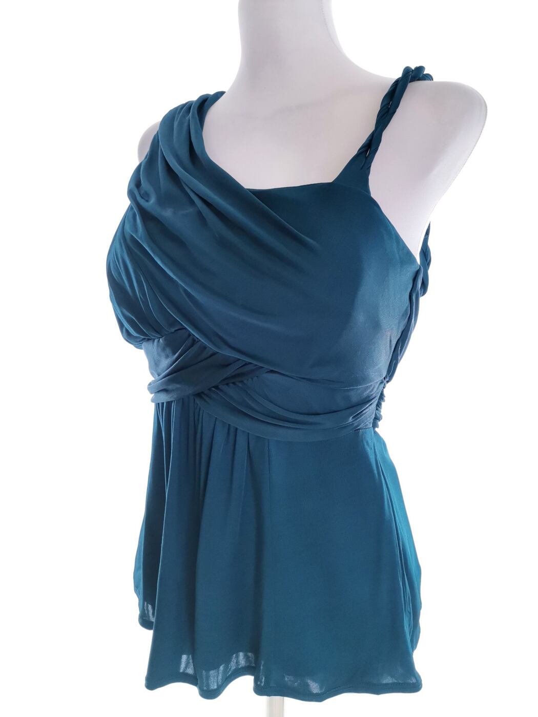 IMG_20220415_100810.jpg Principles petite Rozmiar 10 (38) Kolor Niebieski Drapowany dekolt Bluzka Peplum Bezrękawnik Materiał Wiskoza 100%