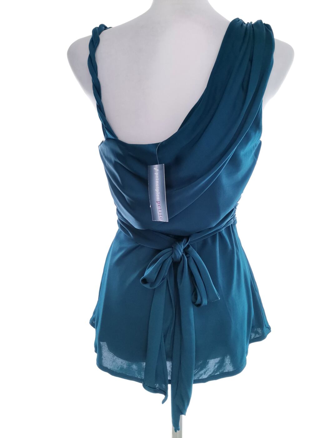 IMG_20220415_100819.jpg Principles petite Rozmiar 10 (38) Kolor Niebieski Drapowany dekolt Bluzka Peplum Bezrękawnik Materiał Wiskoza 100%