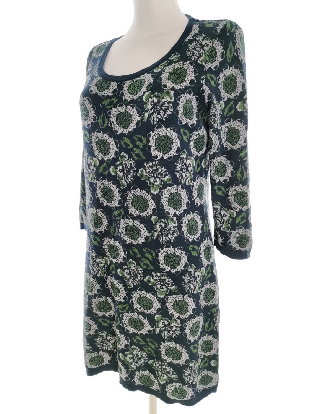 Laura ashley Rozmiar 10 (36) Kolor Granatowy Okrągły dekolt Sukienka Prostokątna Rękaw 3/4 Do Kolan Materiał Bawełna 100% Laura ashley Rozmiar 10 (36) Kolor Granatowy Okrągły dekolt Sukienka Prostokątna Rękaw 3/4 Do Kolan Materiał Bawełna 100%