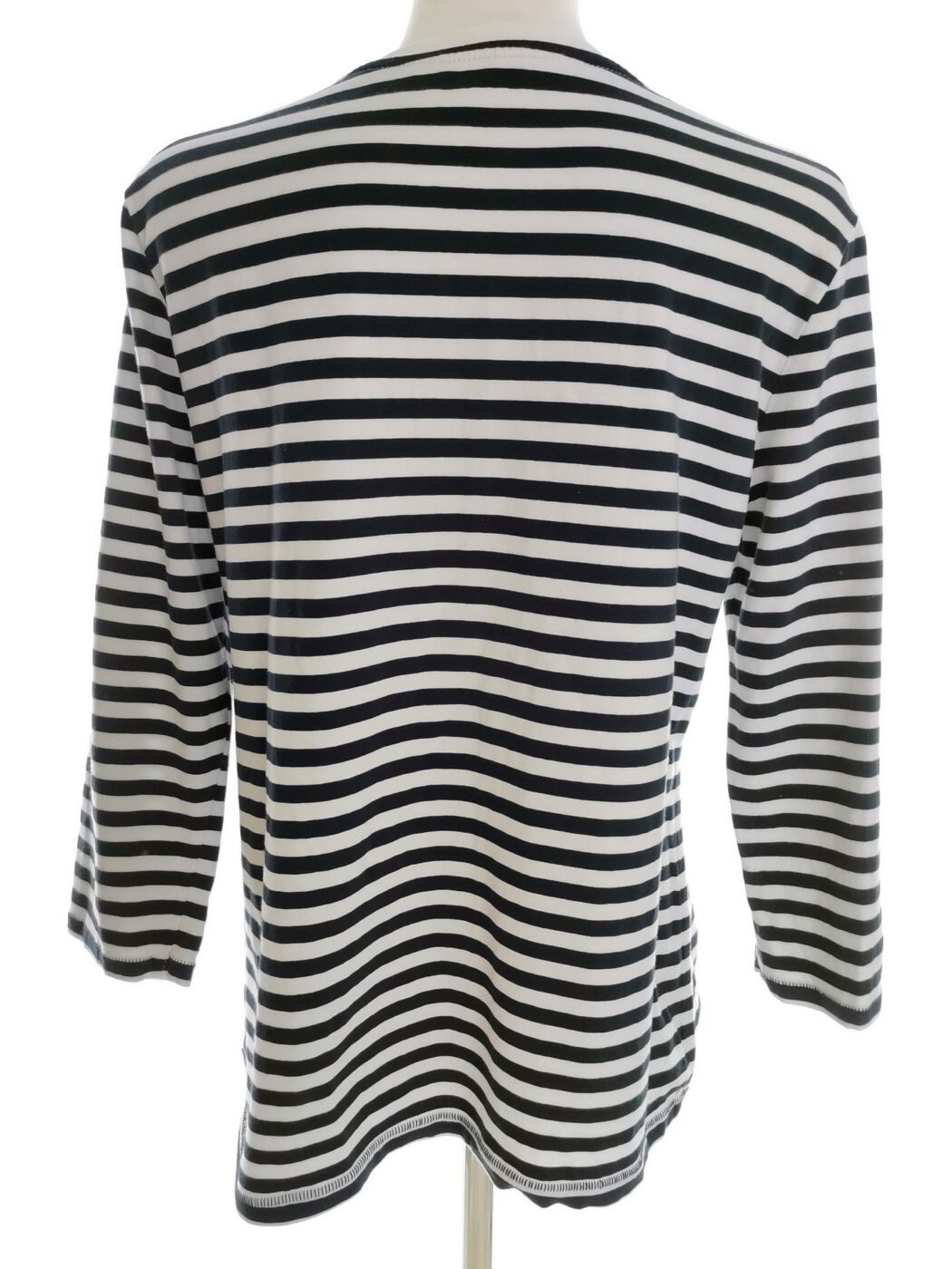 IMG_20220420_124532.jpg Dunnes stores Rozmiar L Kolor Granatowy Pasy Crew Neck Bluzka Rękaw 3/4 Materiał Bawełna