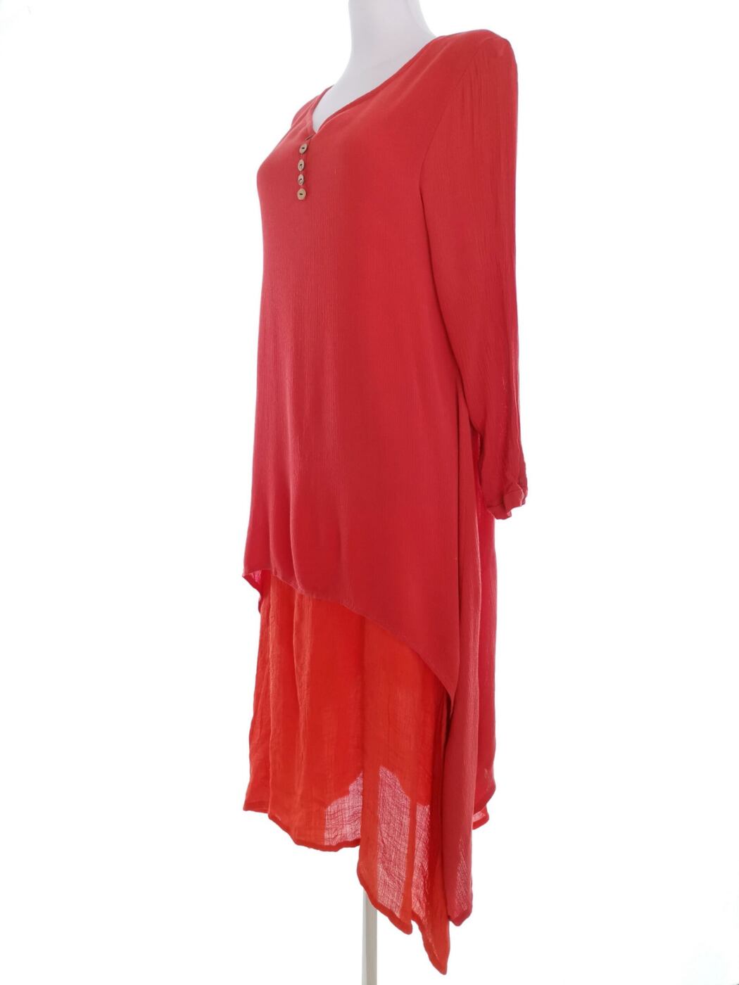 Vintage Rozmiar XXL Kolor Pomarańczowy W serek Sukienka Maxi Długi rękaw Długa Vintage Rozmiar XXL Kolor Pomarańczowy W serek Sukienka Maxi Długi rękaw Długa