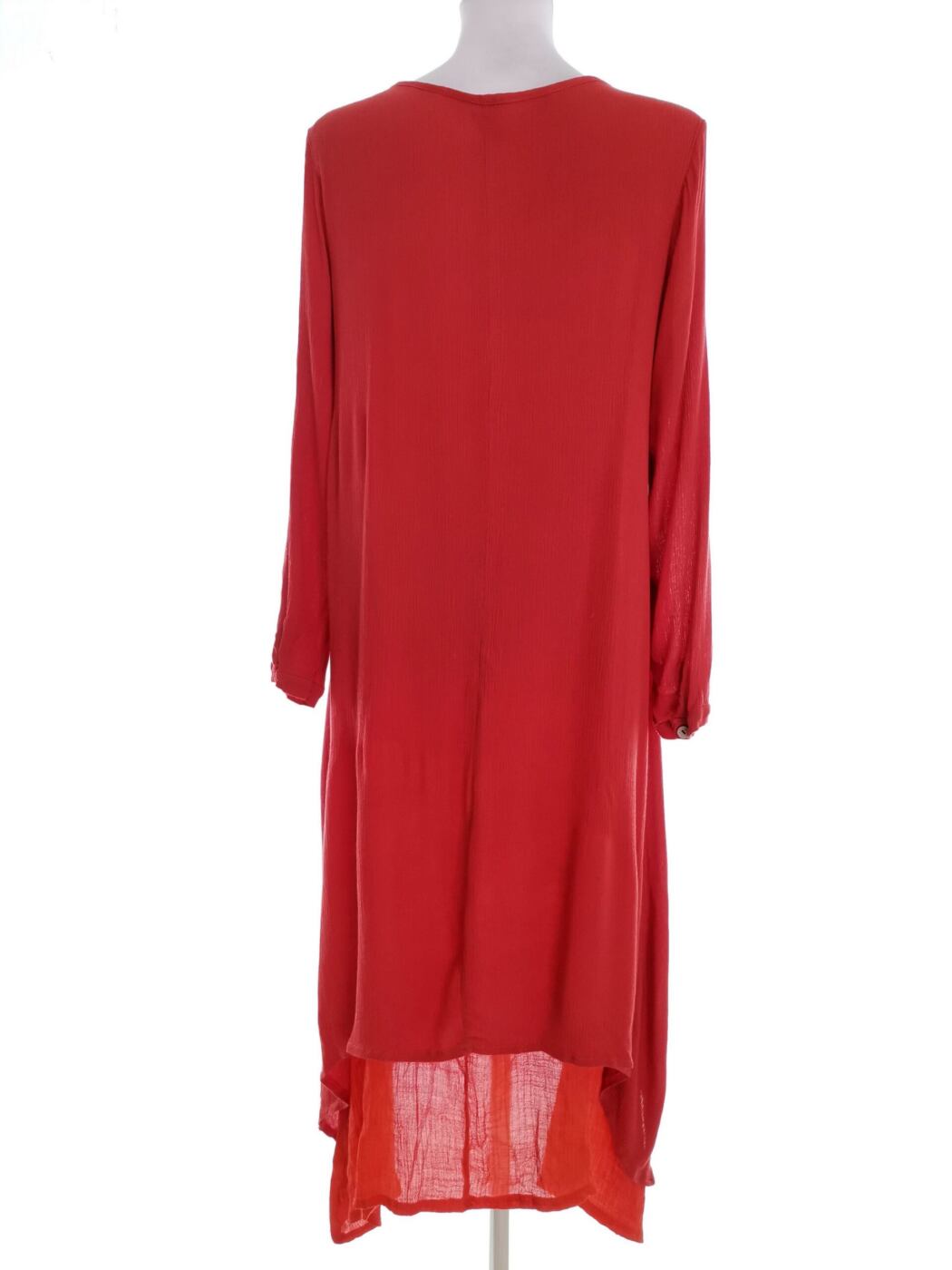 Vintage Rozmiar XXL Kolor Pomarańczowy W serek Sukienka Maxi Długi rękaw Długa Vintage Rozmiar XXL Kolor Pomarańczowy W serek Sukienka Maxi Długi rękaw Długa