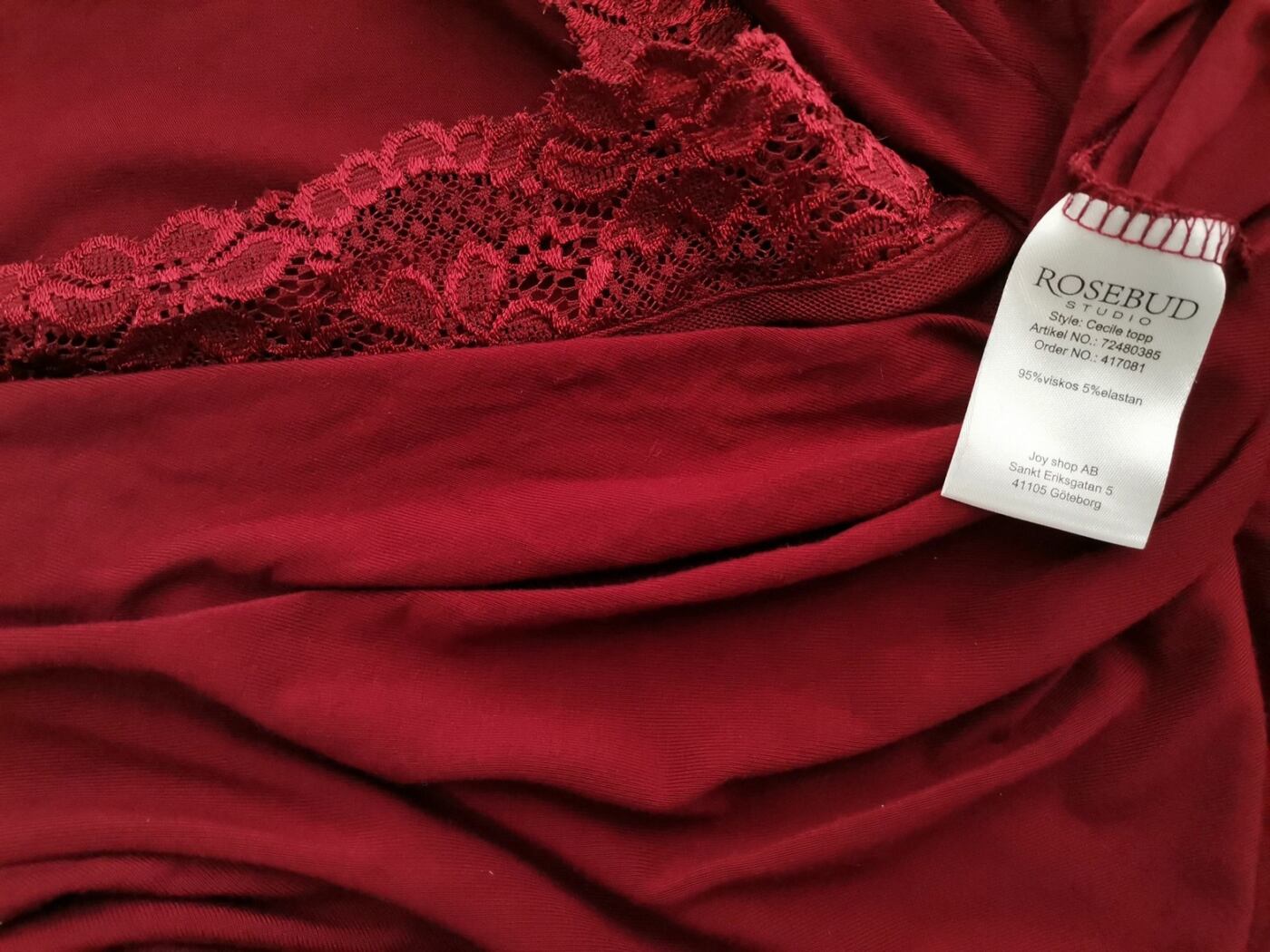 IMG_20220421_104403.jpg Rosebud Rozmiar M Kolor Bordowy W serek Bluzka Peplum Krótki rękaw Materiał Wiskoza
