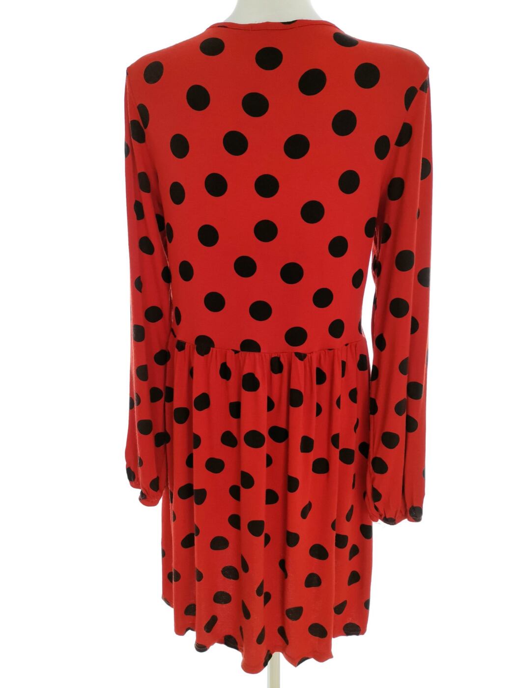 Boohoo Rozmiar 12 (40) Kolor Pomarańczowy Grochy W serek Sukienka Sheath Długi rękaw Do Kolan Boohoo Rozmiar 12 (40) Kolor Pomarańczowy Grochy W serek Sukienka Sheath Długi rękaw Do Kolan