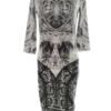 River island Rozmiar 10 (36) Kolor Szary Okrągły dekolt Sukienka Ołówkowa Rękaw 3/4 Midi