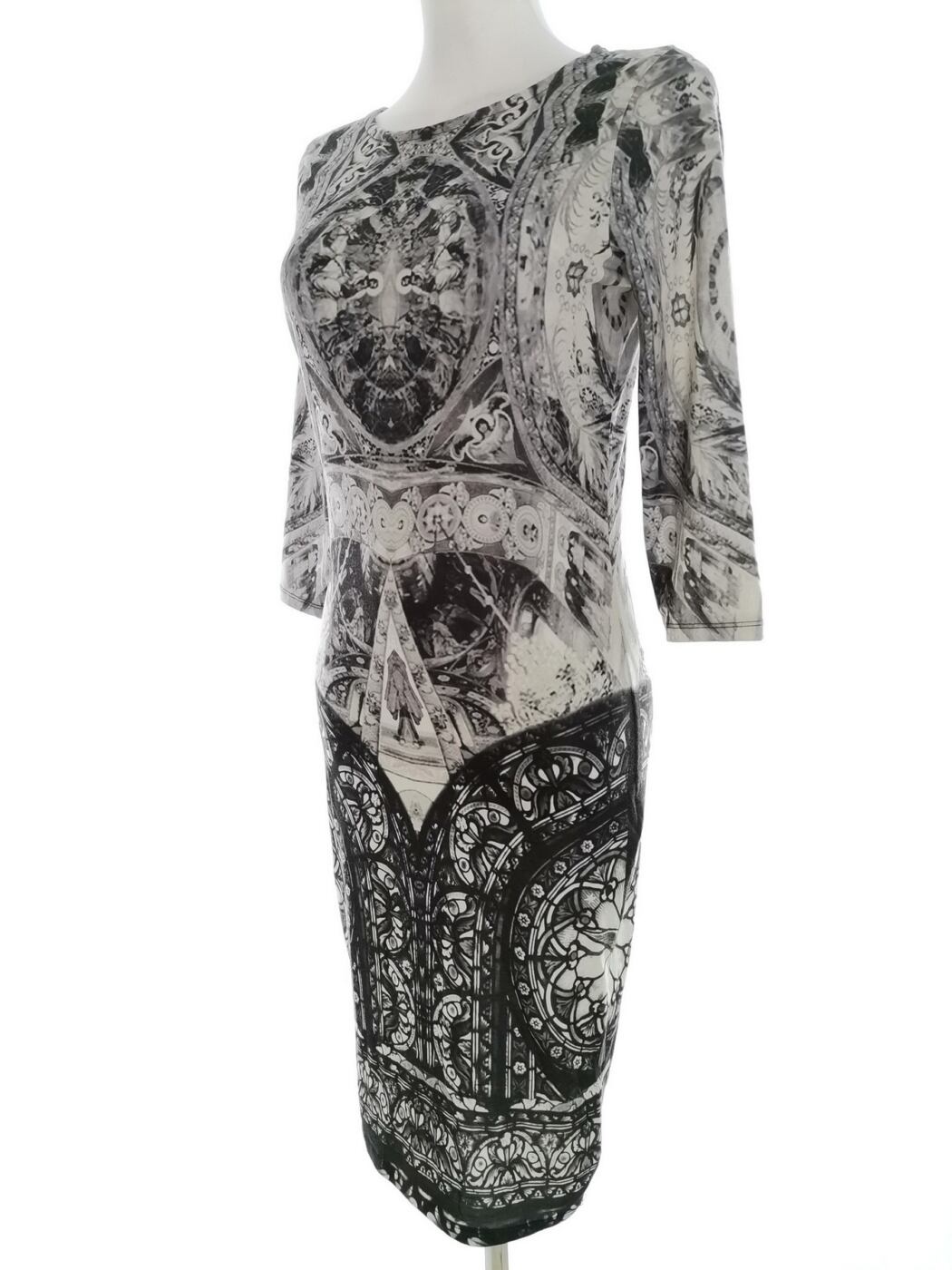 River island Rozmiar 10 (36) Kolor Szary Okrągły dekolt Sukienka Ołówkowa Rękaw 3/4 Midi River island Rozmiar 10 (36) Kolor Szary Okrągły dekolt Sukienka Ołówkowa Rękaw 3/4 Midi