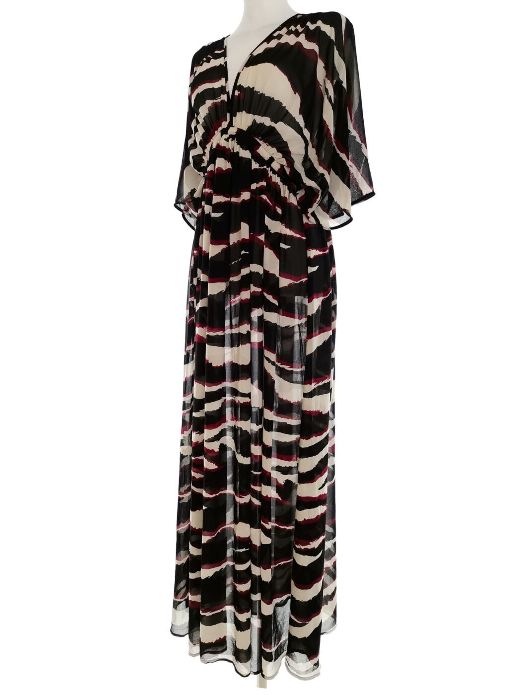 H&m Rozmiar 36 Kolor Czarny W serek Sukienka Maxi Rękaw 3/4 Długa H&m Rozmiar 36 Kolor Czarny W serek Sukienka Maxi Rękaw 3/4 Długa