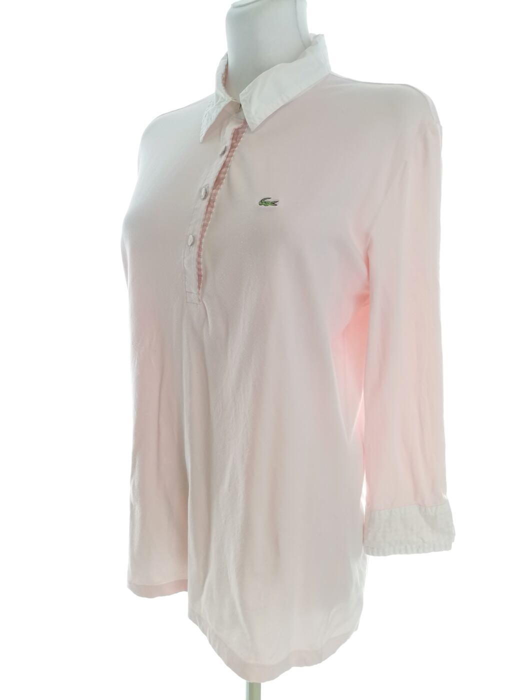 IMG_20220425_142556.jpg Lacoste Rozmiar 46 Kolor Różowy Kołnierz Koszulka Polo Rękaw 3/4 Materiał Bawełna