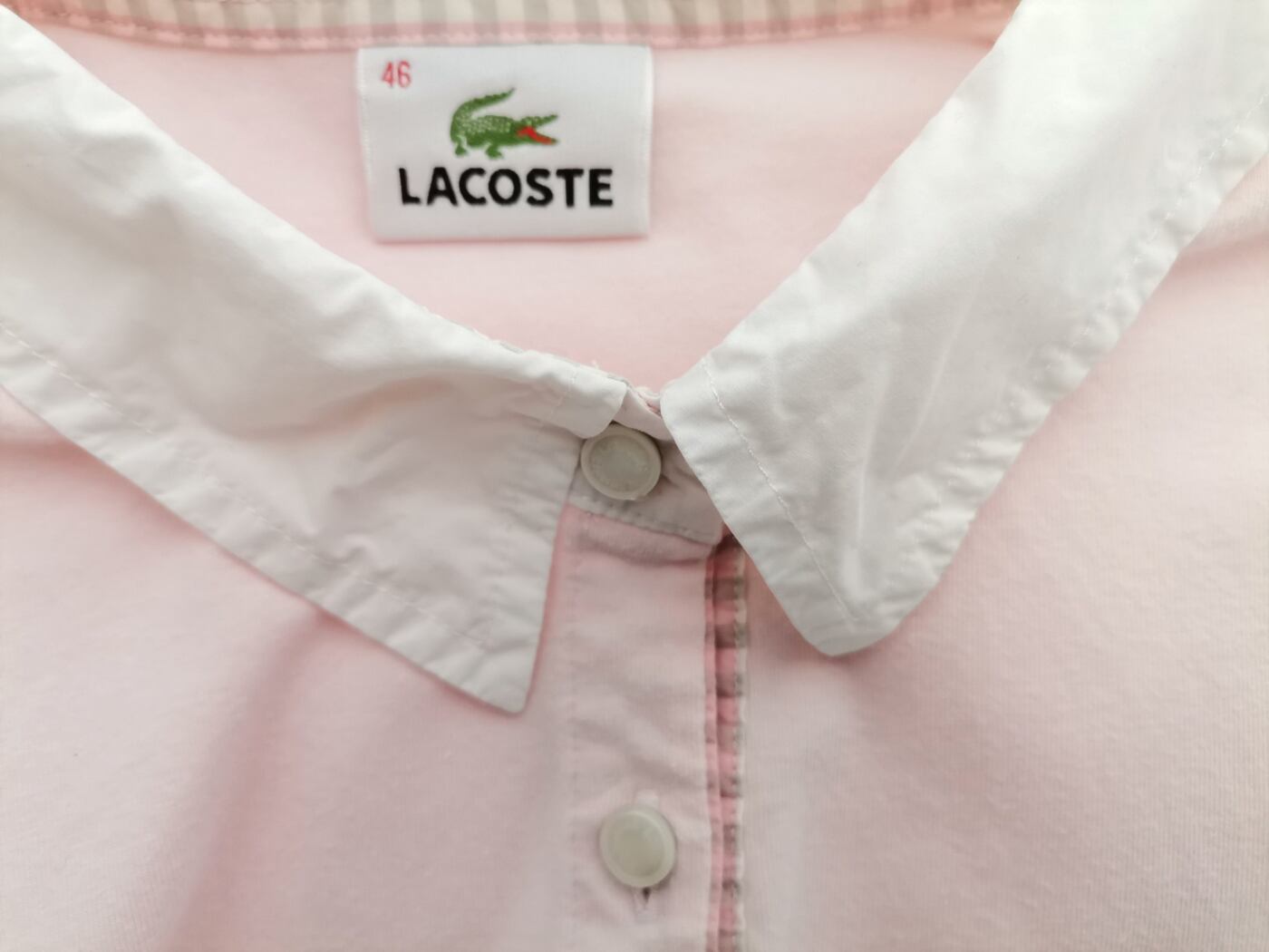 IMG_20220425_142610.jpg Lacoste Rozmiar 46 Kolor Różowy Kołnierz Koszulka Polo Rękaw 3/4 Materiał Bawełna