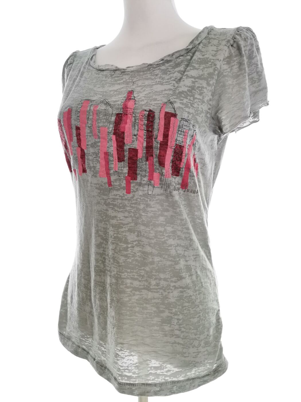 IMG_20220426_120058.jpg Dkny Jeans Rozmiar S Kolor Szary W łódkę T-Shirt Krótki rękaw Materiał Bawełna