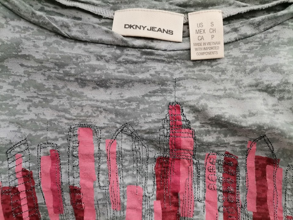 IMG_20220426_120152.jpg Dkny Jeans Rozmiar S Kolor Szary W łódkę T-Shirt Krótki rękaw Materiał Bawełna