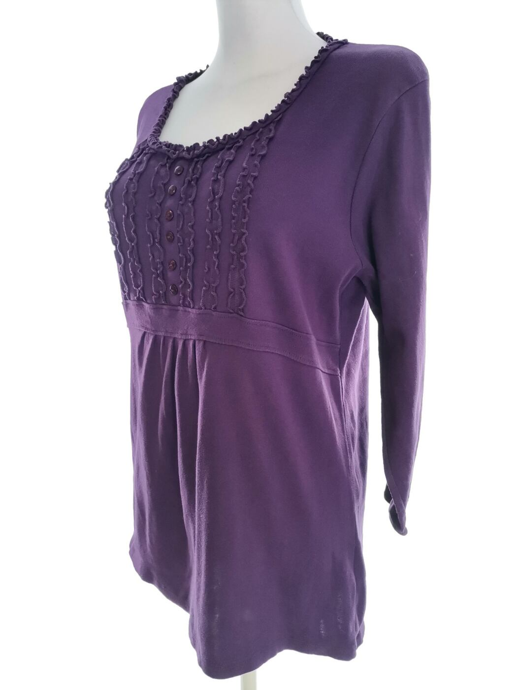 IMG_20220426_120356.jpg Isolde Rozmiar M Kolor Fioletowy Okrągły dekolt Bluzka Peplum Rękaw 3/4 Materiał Bawełna 100%