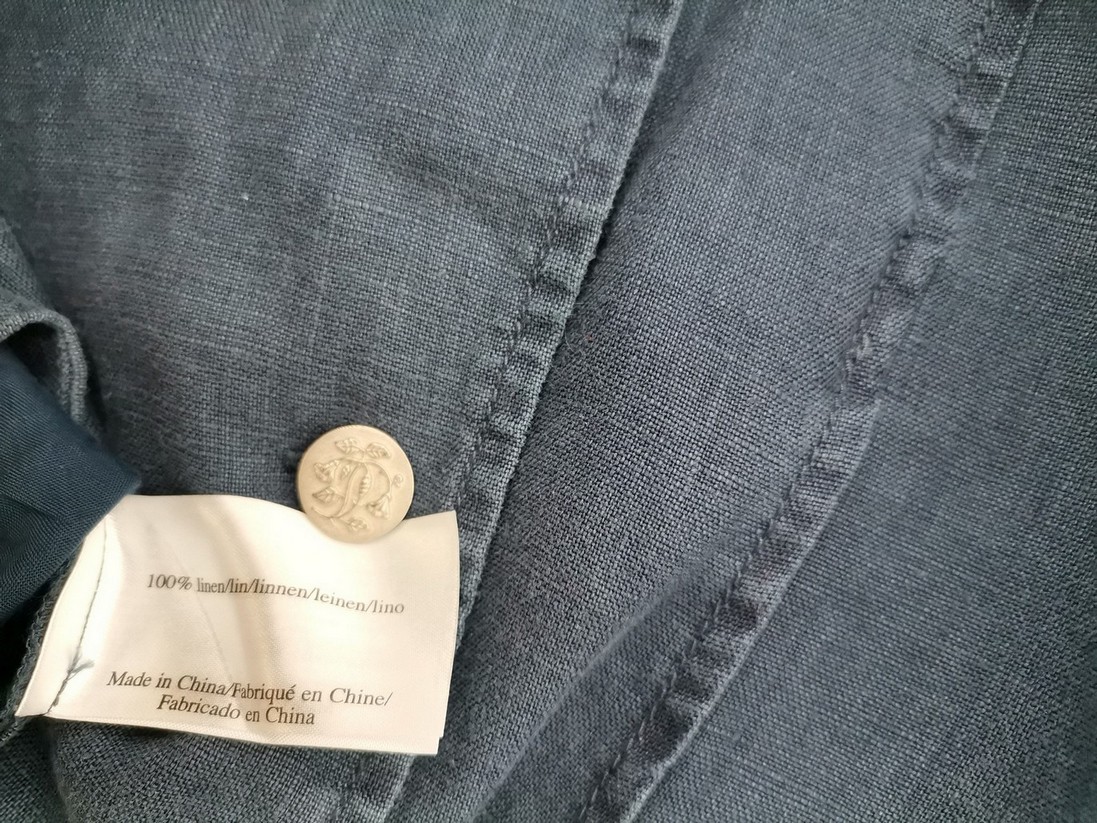 IMG_20220426_140004.jpg Laura ashley Rozmiar 10 (36) Kolor Niebieski Kołnierz Żakiet z zapięciem Długi rękaw Materiał Len 100%