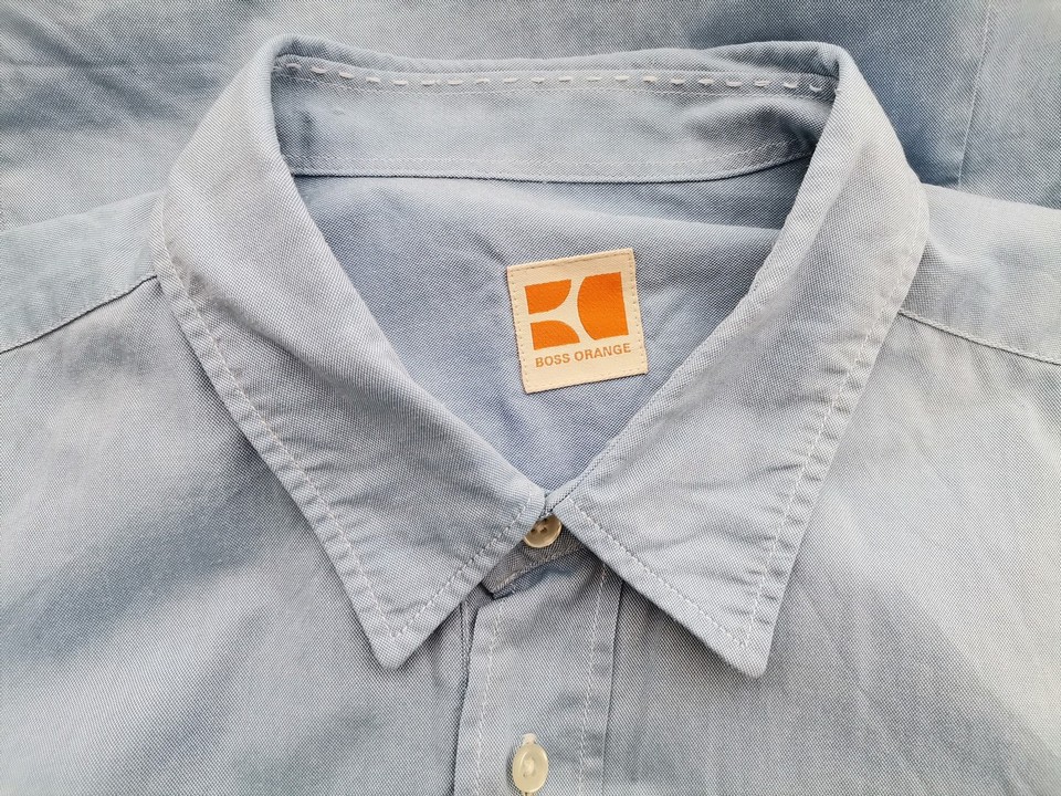 IMG_20220427_122317.jpg Hugo Boss Orange Rozmiar L Kolor Niebieski Kołnierz Męska Koszula Casual Długi rękaw