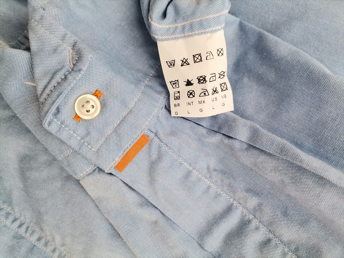 IMG_20220427_122416.jpg Hugo Boss Orange Rozmiar L Kolor Niebieski Kołnierz Męska Koszula Casual Długi rękaw