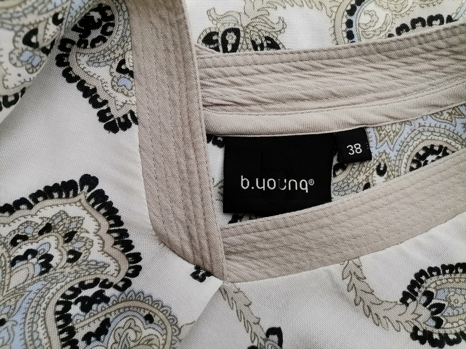 B.YOUNG Rozmiar 38 Kolor Szary Damask Paisley W serek Tunika Bluzka Długi rękaw Materiał Wiskoza 100%