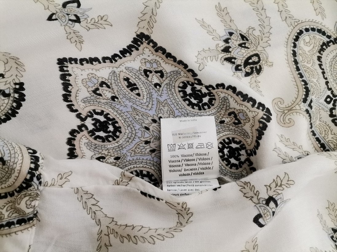 B.YOUNG Rozmiar 38 Kolor Szary Damask Paisley W serek Tunika Bluzka Długi rękaw Materiał Wiskoza 100%