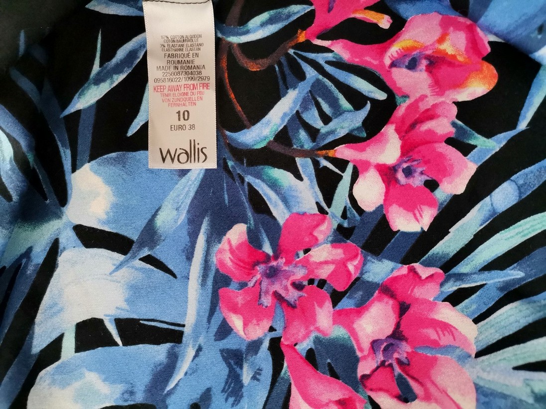 Wallis Rozmiar 10 (38) Kolor Granatowy Okrągły dekolt Sukienka Sheath Bezrękawnik Do Kolan Materiał Bawełna Wallis Rozmiar 10 (38) Kolor Granatowy Okrągły dekolt Sukienka Sheath Bezrękawnik Do Kolan Materiał Bawełna