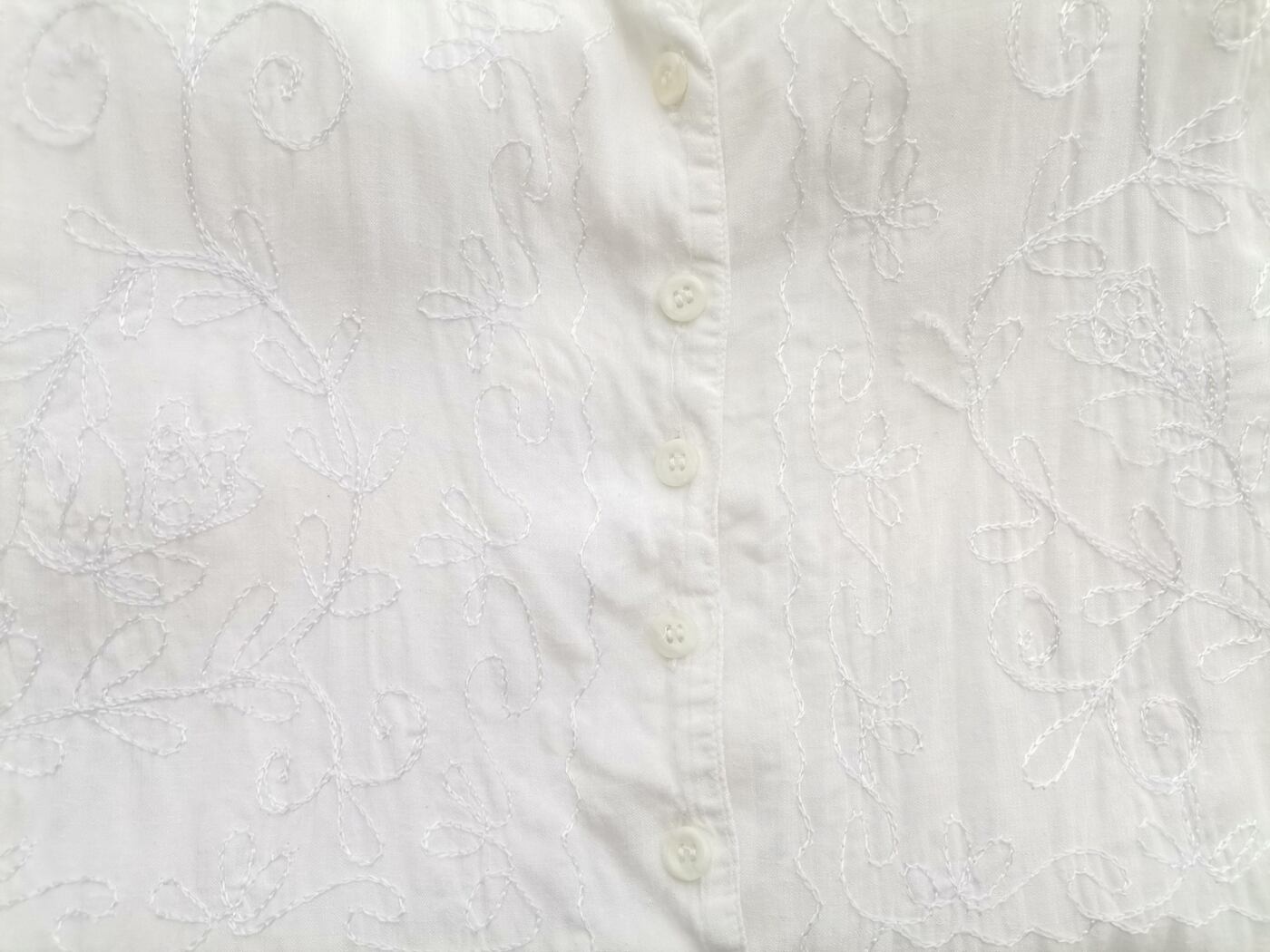 Vintage Rozmiar 38/40 Kolor Biały Okrągły dekolt Tunika Bluzka Krótki rękaw Vintage Rozmiar 38/40 Kolor Biały Okrągły dekolt Tunika Bluzka Krótki rękaw