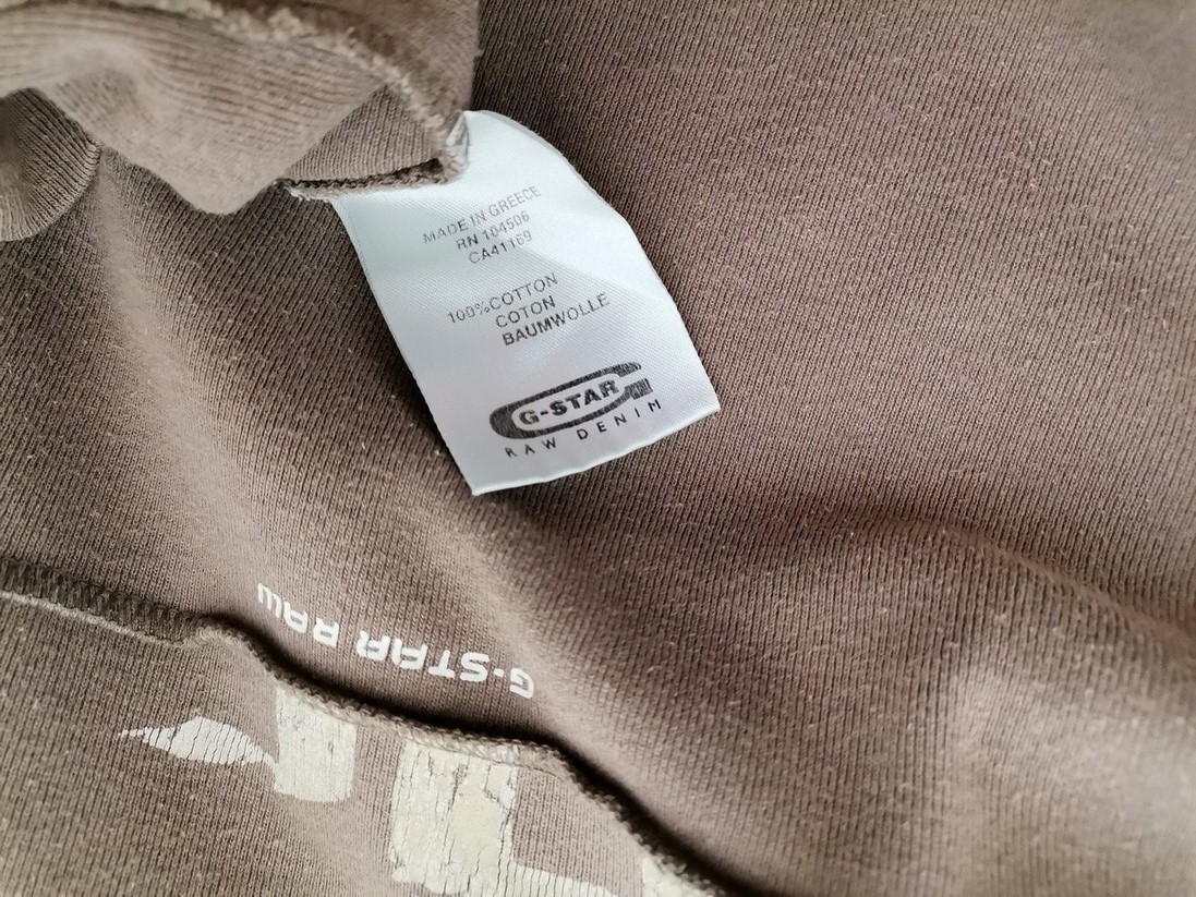 G-Star Raw Rozmiar L Kolor Brązowy Kołnierz Bluza Męska Długi rękaw Materiał Bawełna 100%