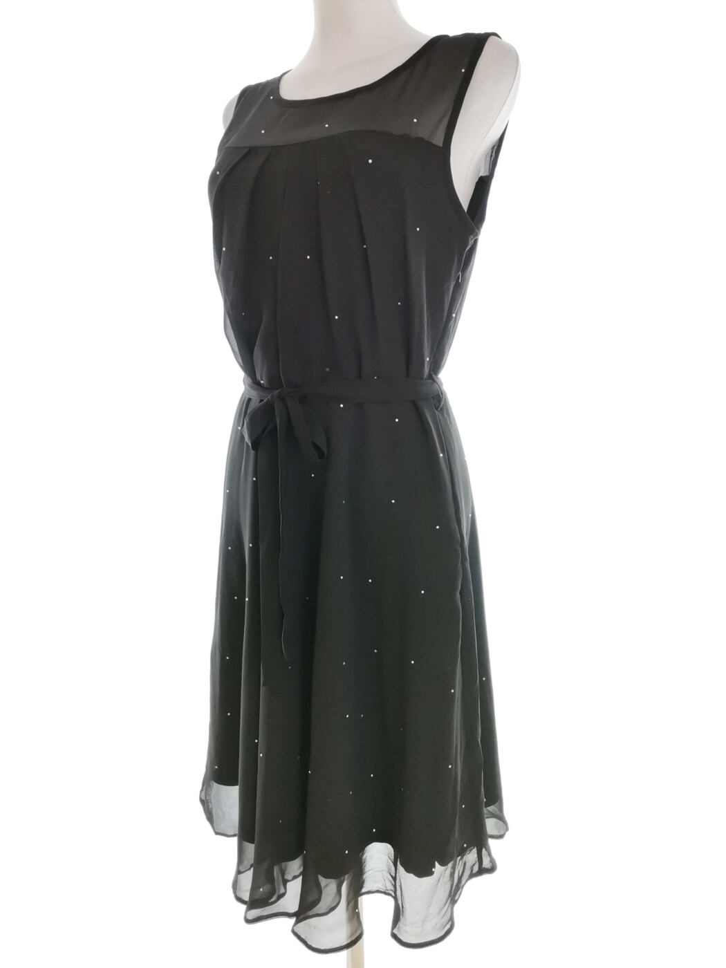Dunnes Rozmiar 12 (40) Kolor Czarny Okrągły dekolt Sukienka Sheath Bezrękawnik Midi Dunnes Rozmiar 12 (40) Kolor Czarny Okrągły dekolt Sukienka Sheath Bezrękawnik Midi
